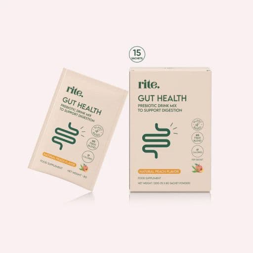 Rite Prebiotic Drink Mix Peach Full Box