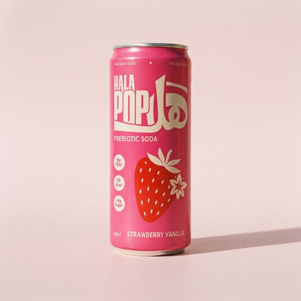 Hala Pop Prebiotic Soda Strawberry Vanilla 250ml