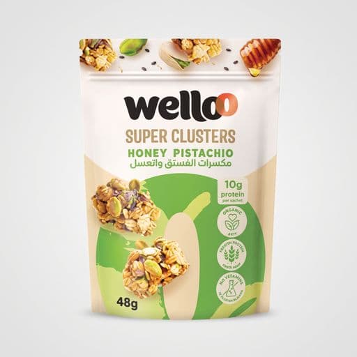 Wello Super Clusters Honey Pistachio 48g