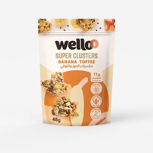 Wello Super Clusters Banana Toffee 48g