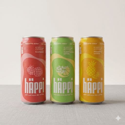 Happi Prebiotic Soda Variety Pack of 3