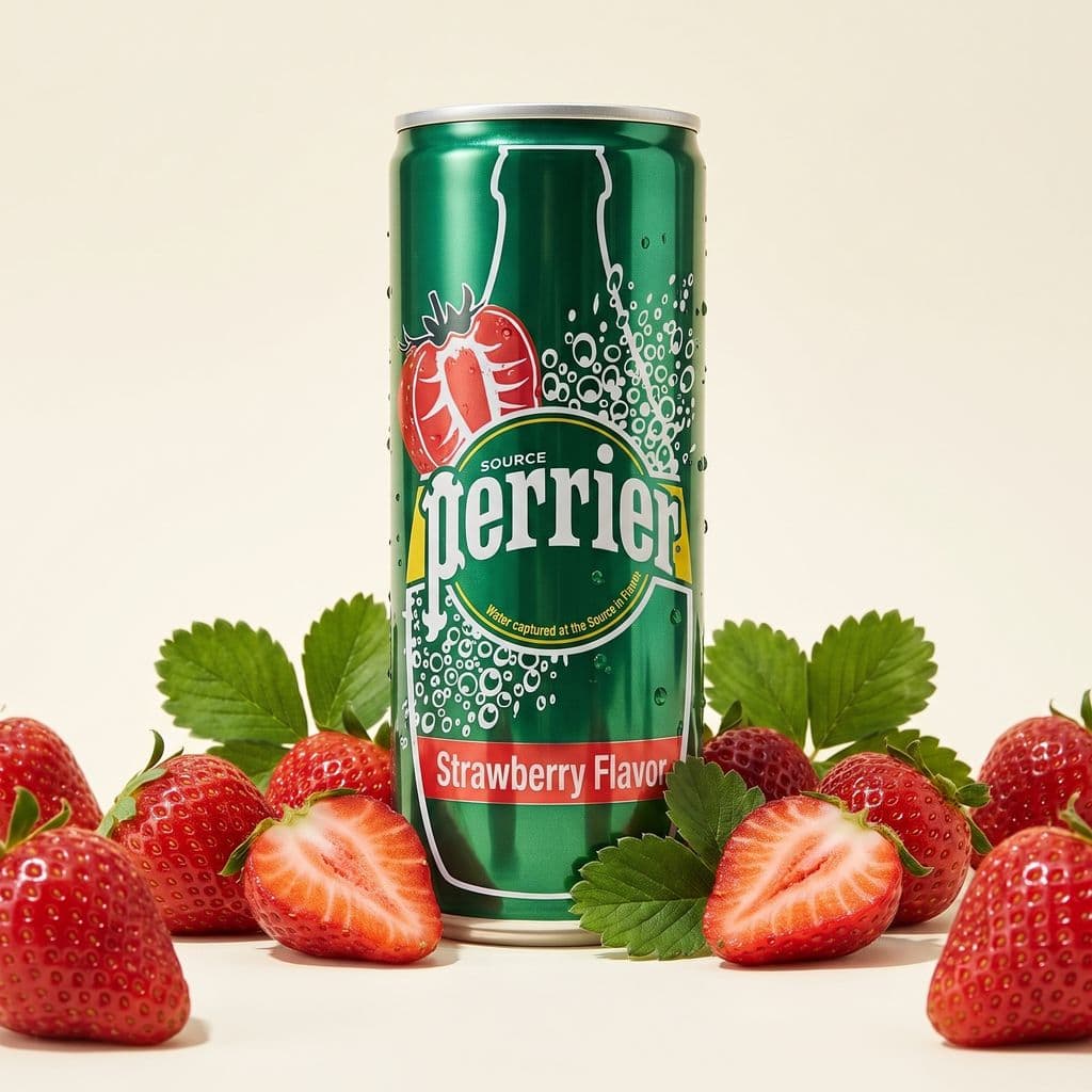 PERRIER CANS WATER STRAWBERRY 250ML