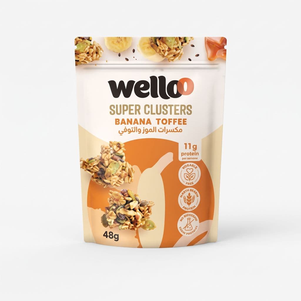 Wello Super Clusters Banana Toffee 48g
